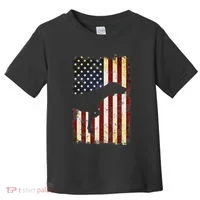 German Shorthaired Pointer Silhouette American Flag Toddler T-Shirt thumb 0