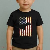 German Shorthaired Pointer Silhouette American Flag Toddler T-Shirt thumb 2