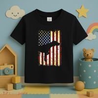 German Shorthaired Pointer Silhouette American Flag Toddler T-Shirt thumb 3