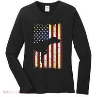 German Shorthaired Pointer Silhouette American Flag Women's Long Sleeve Shirt thumb 0