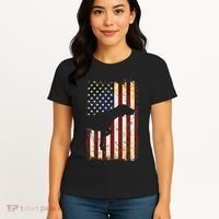 German Shorthaired Pointer Silhouette American Flag Women's T-Shirt thumb 4