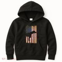 German Shorthaired Pointer Silhouette American Flag Kids Hoodie thumb 0
