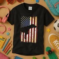 German Shorthaired Pointer Silhouette American Flag Kids T-Shirt thumb 3