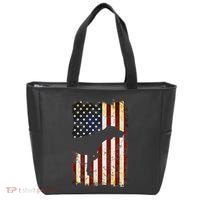 German Shorthaired Pointer Silhouette American Flag Tote Bag thumb 0
