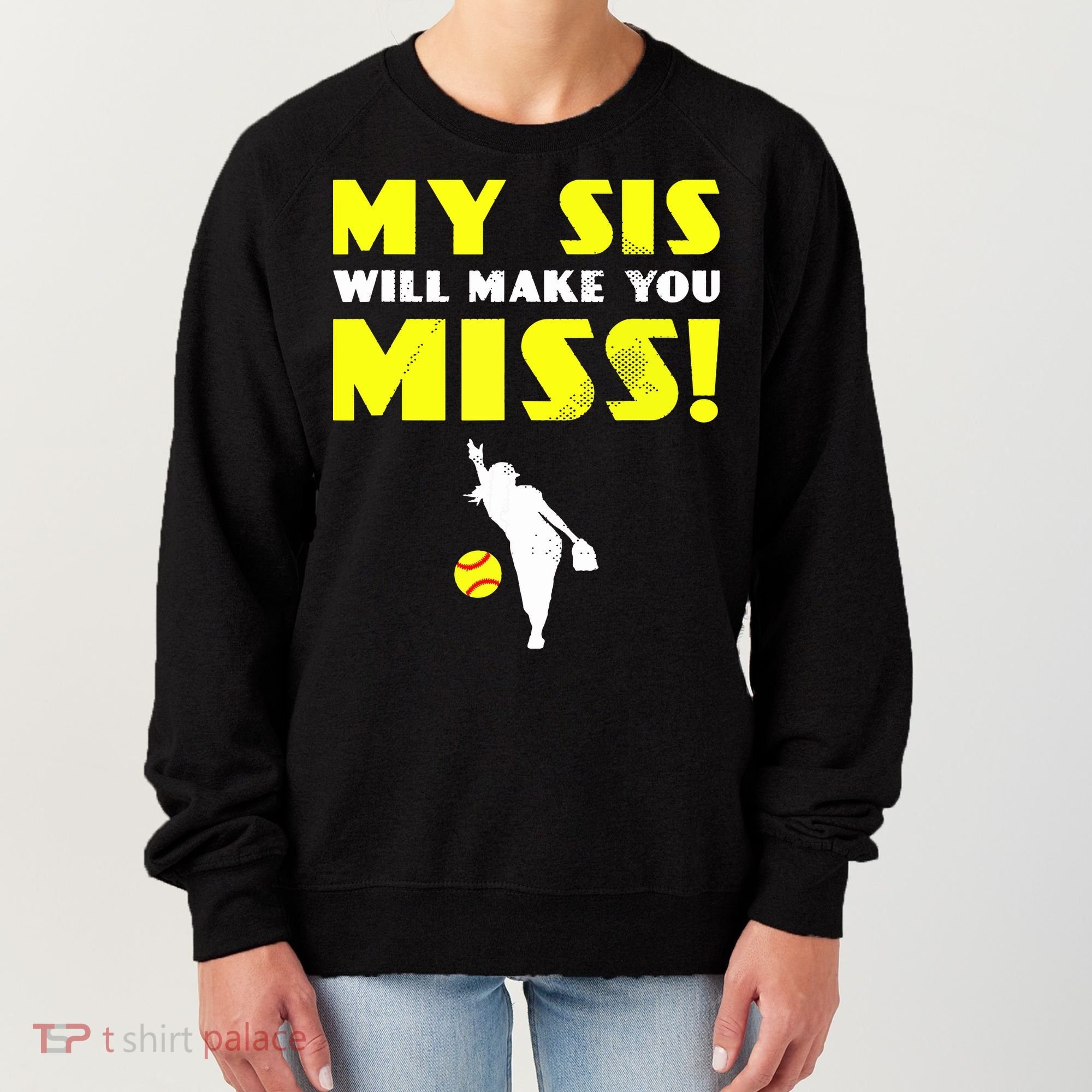 Girl Softball Pitcher Sister Brother Funny Women's Sweatshirt