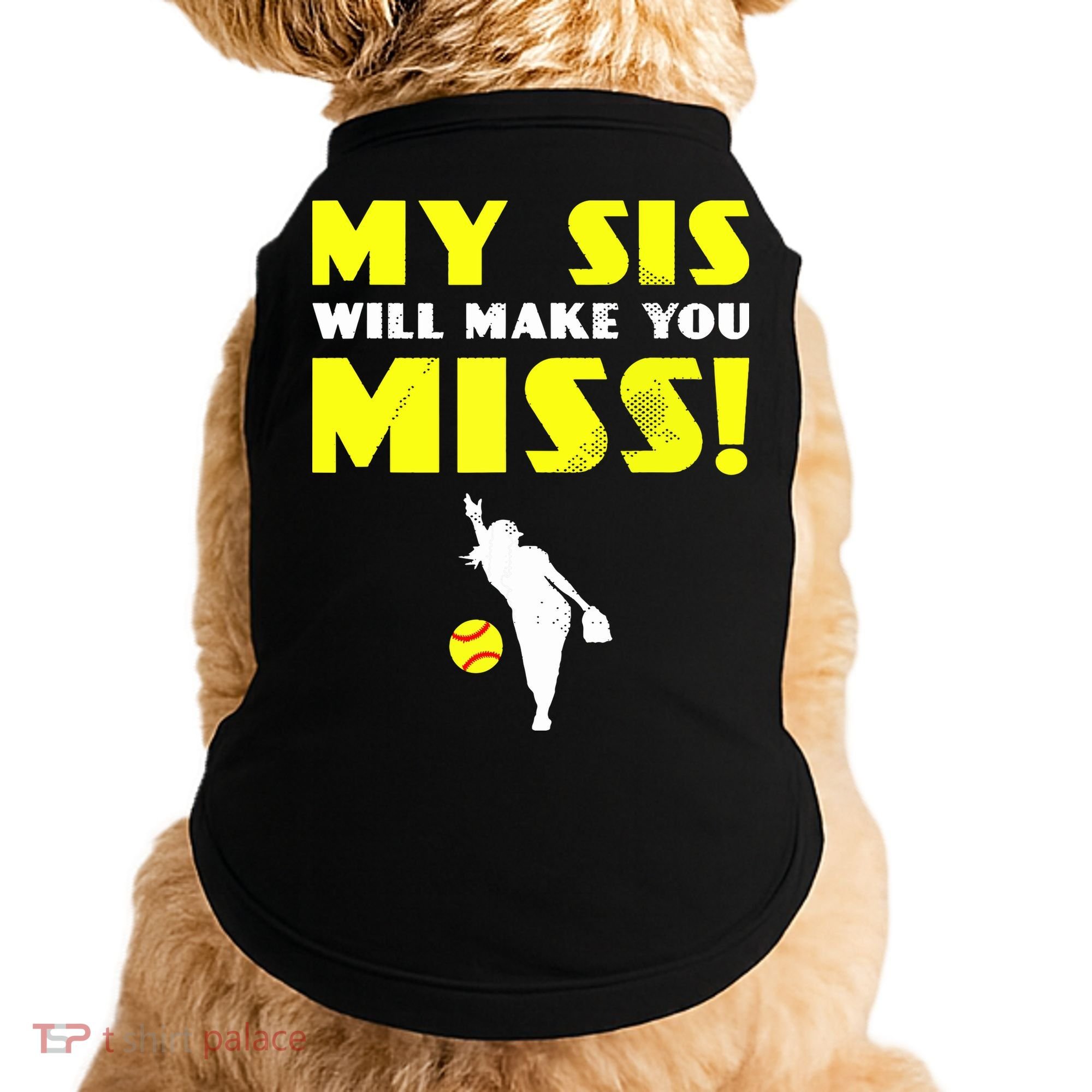 Girl Softball Pitcher Sister Brother Funny Doggie Tank