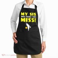 Girl Softball Pitcher Sister Brother Funny Apron thumb 2