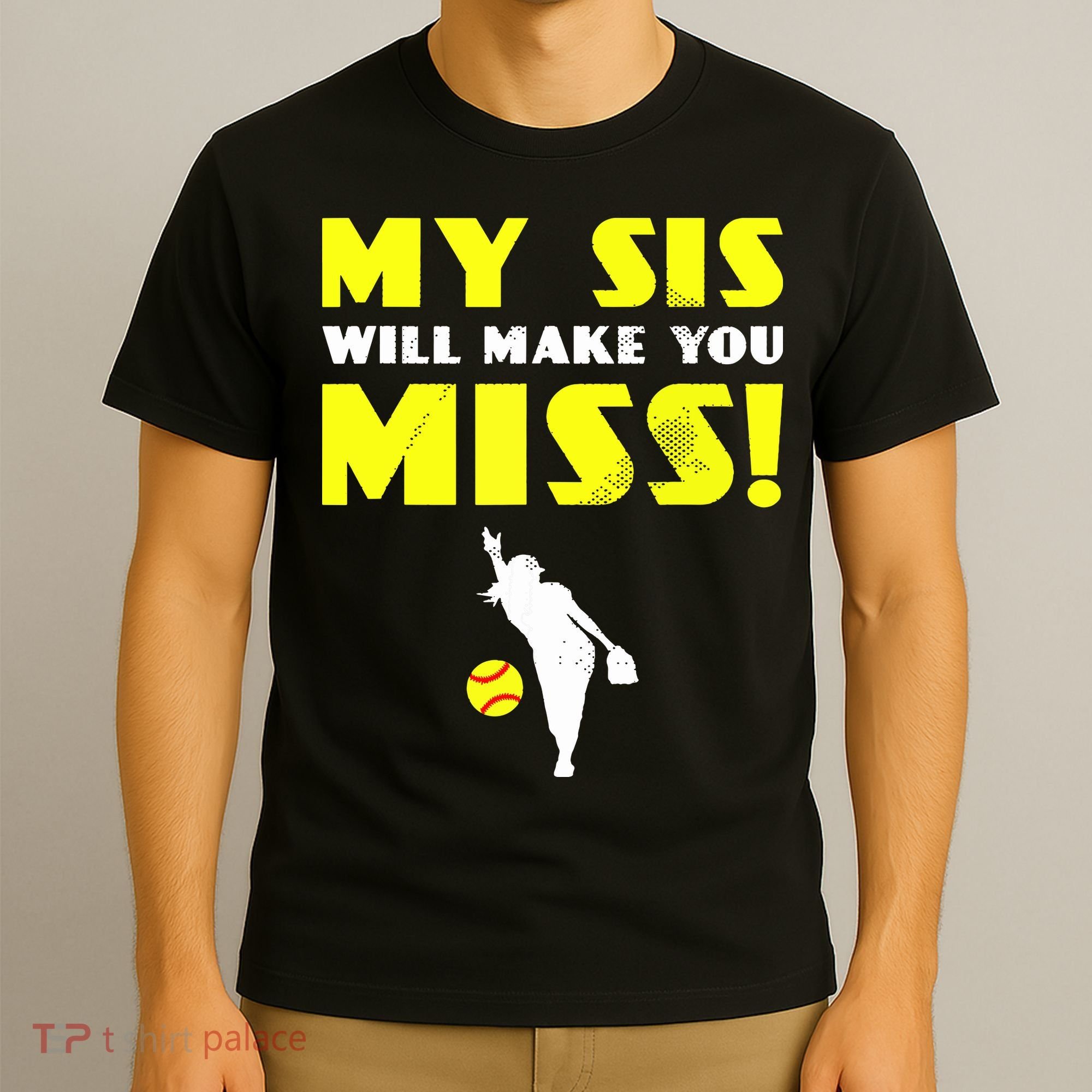 Girl Softball Pitcher Sister Brother Funny T-Shirt