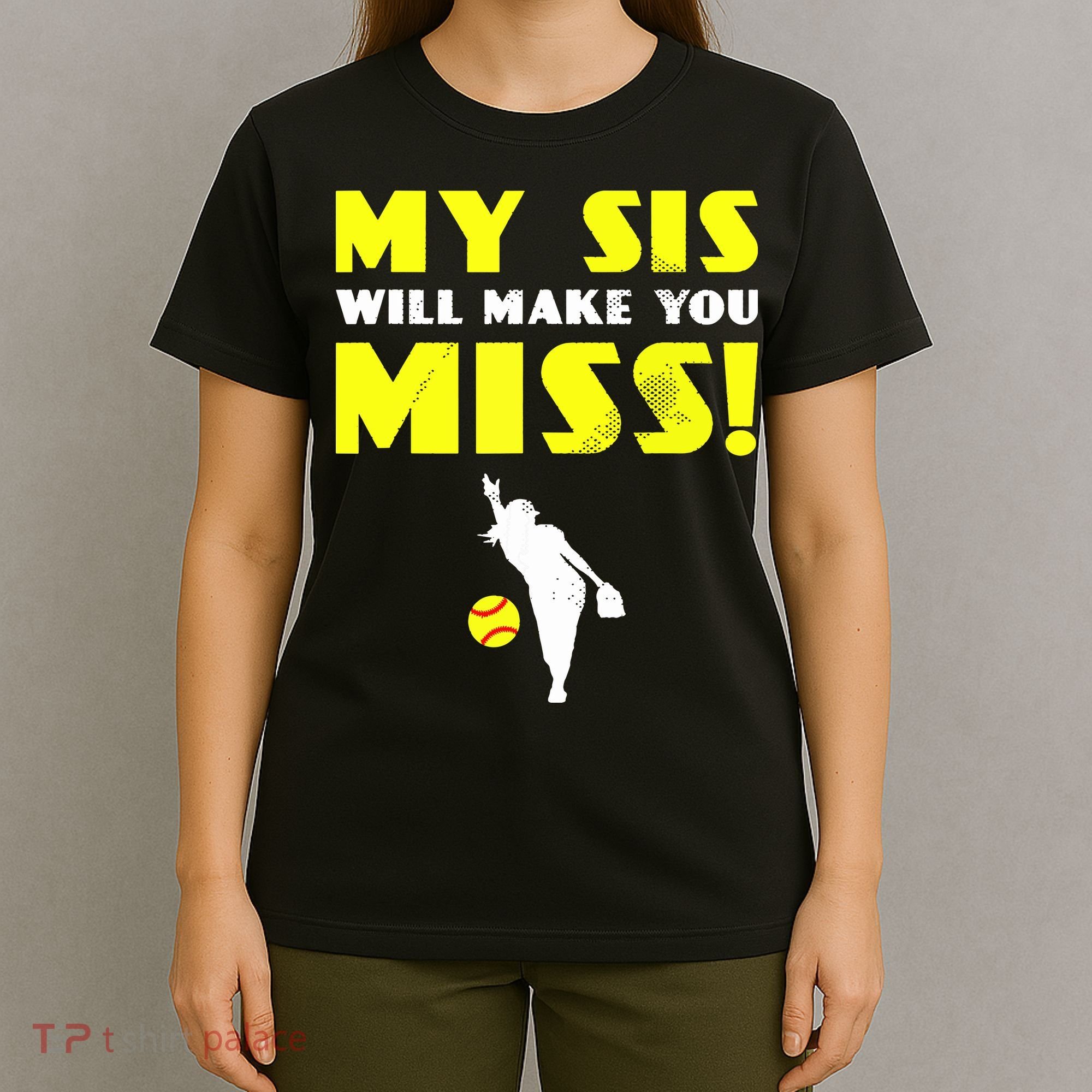 Girl Softball Pitcher Sister Brother Funny T-Shirt