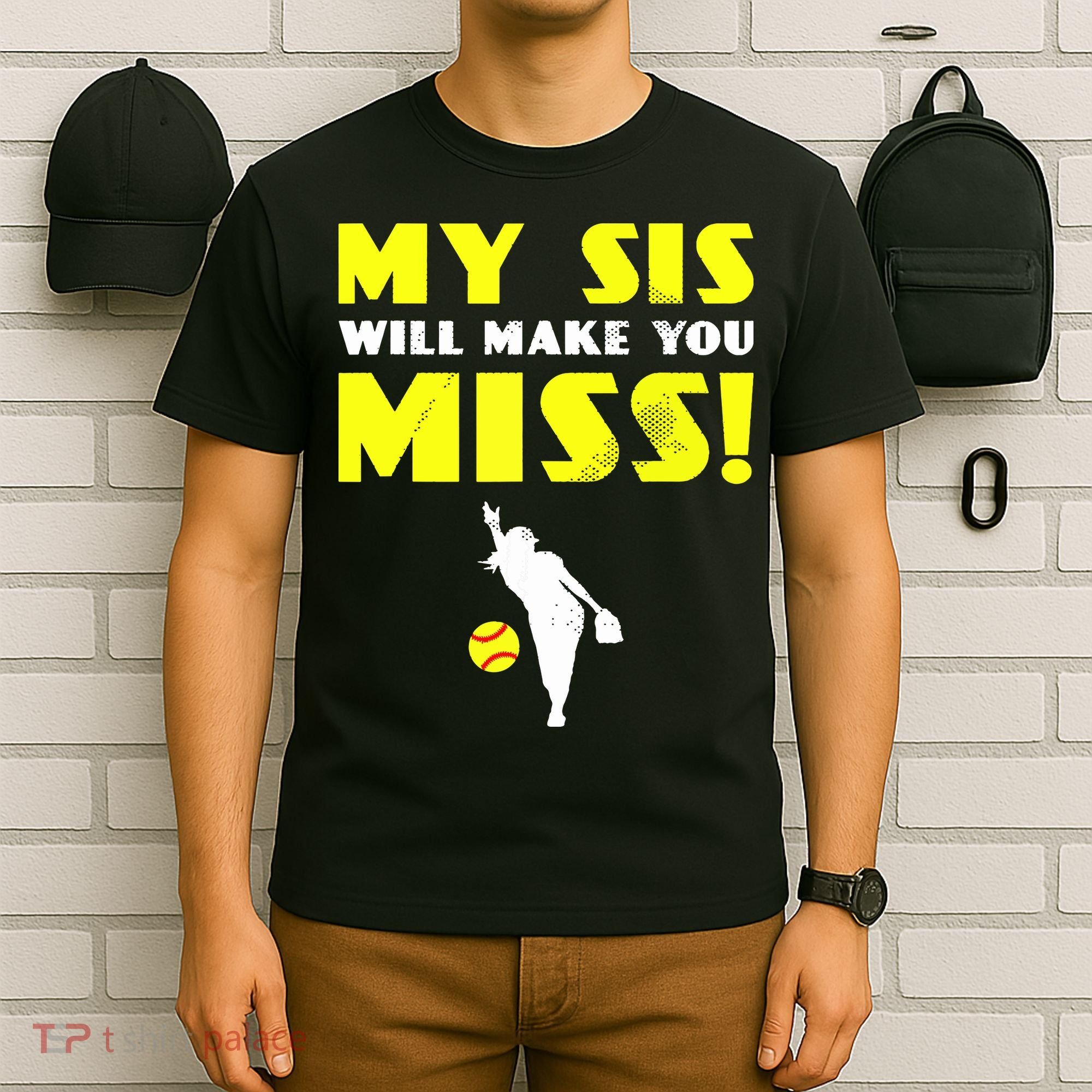 Girl Softball Pitcher Sister Brother Funny T-Shirt