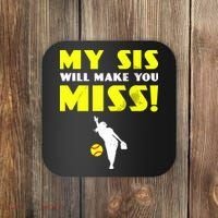 Girl Softball Pitcher Sister Brother Funny Coaster thumb 0