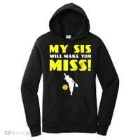 Girl Softball Pitcher Sister Brother Funny Women's Hoodie thumb 0
