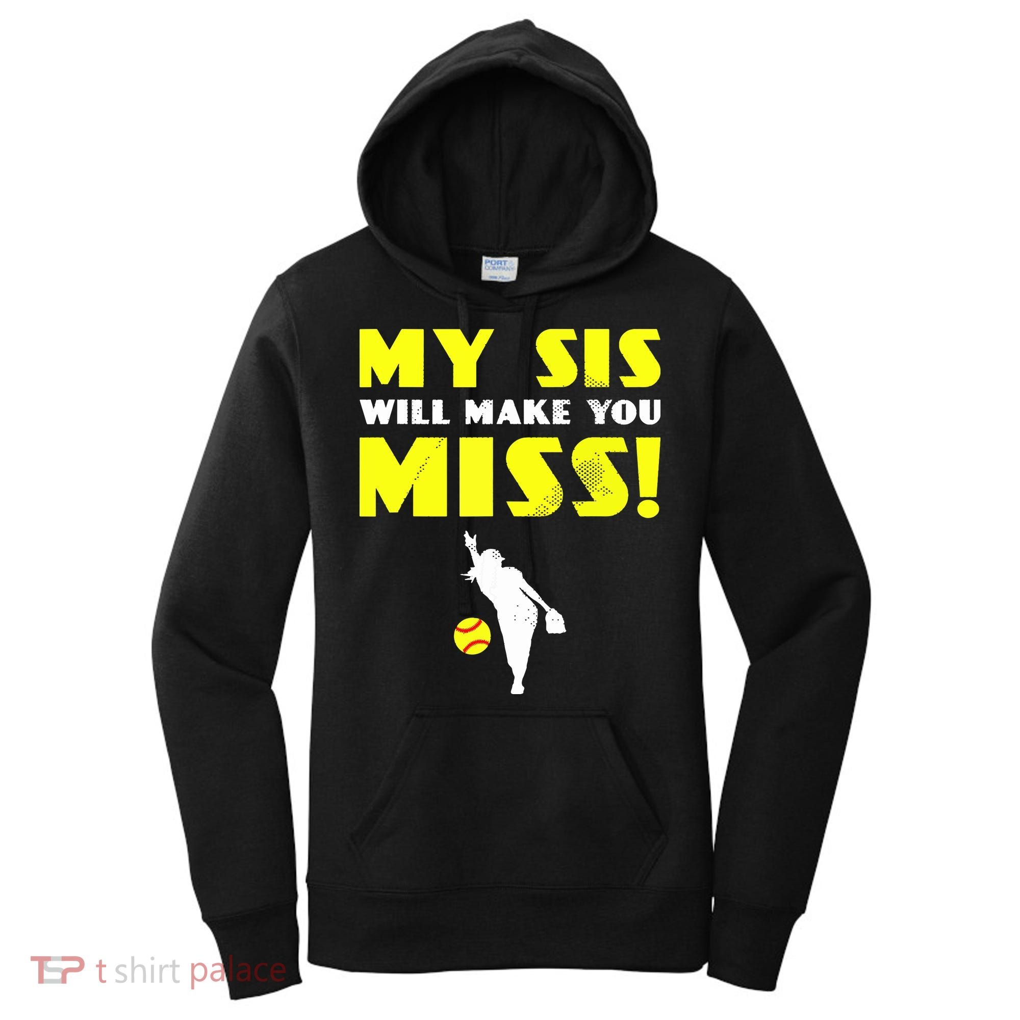 Girl Softball Pitcher Sister Brother Funny Women's Hoodie