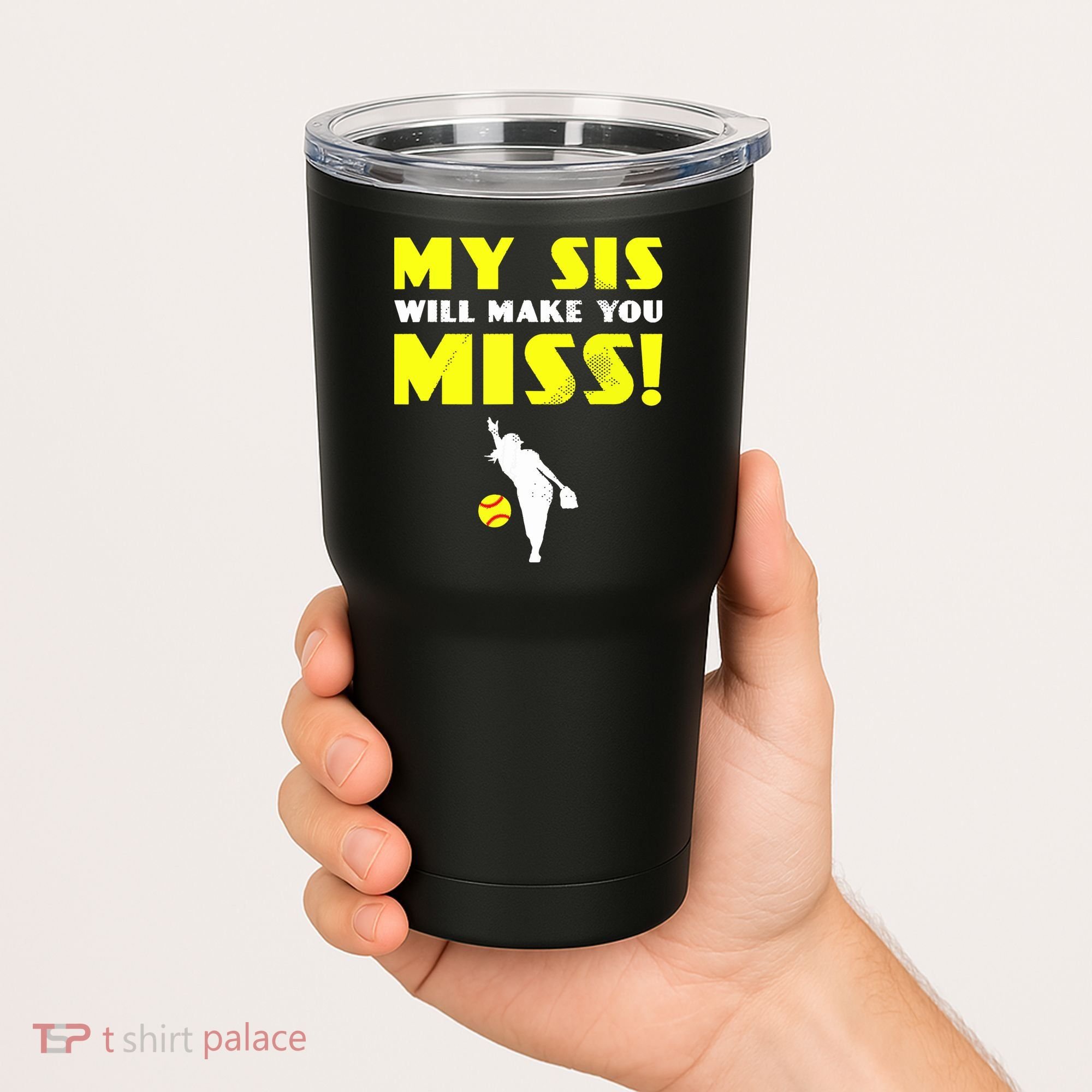 Girl Softball Pitcher Sister Brother Funny Tumbler