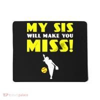 Girl Softball Pitcher Sister Brother Funny Mousepad thumb 0