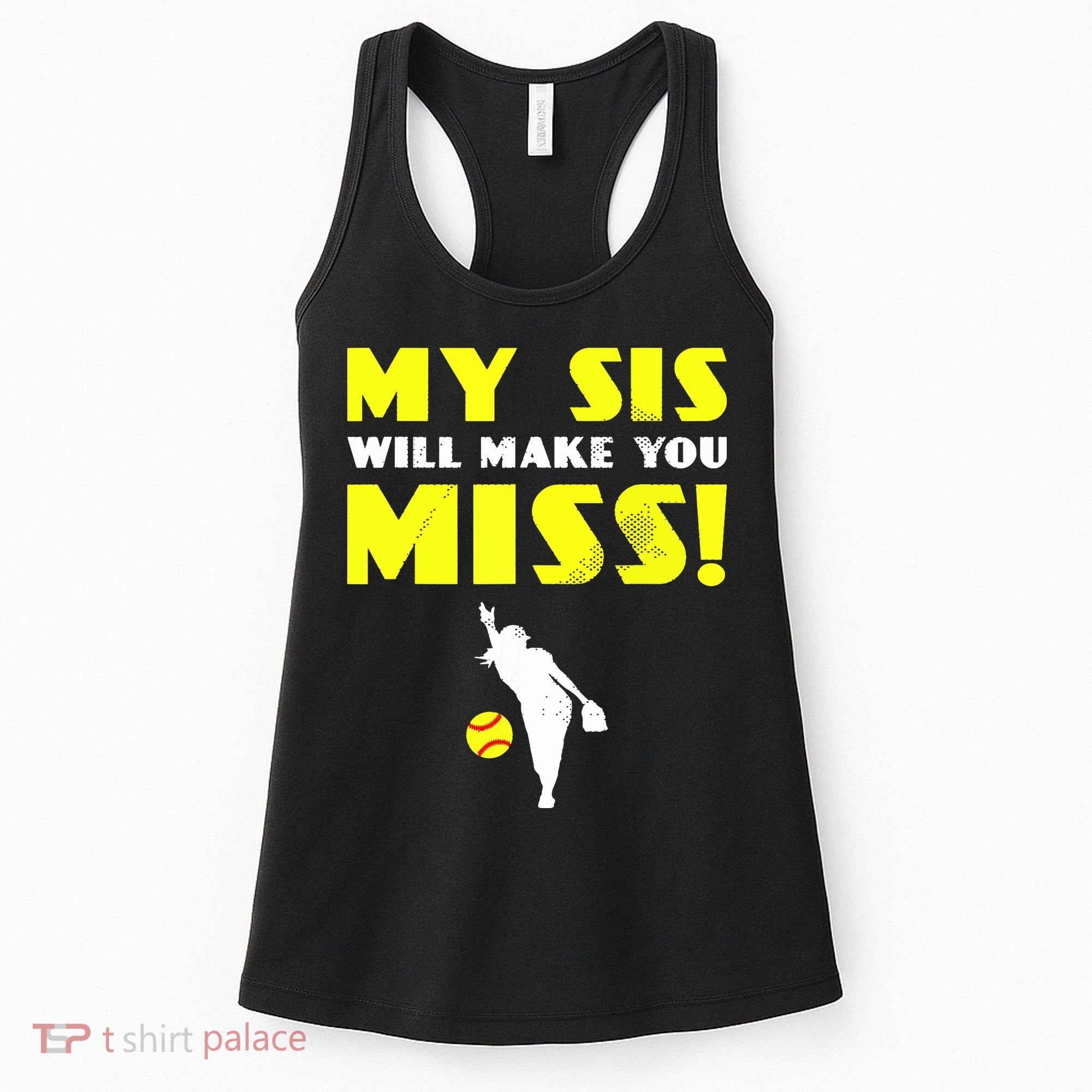 Girl Softball Pitcher Sister Brother Funny Women's Tank Top