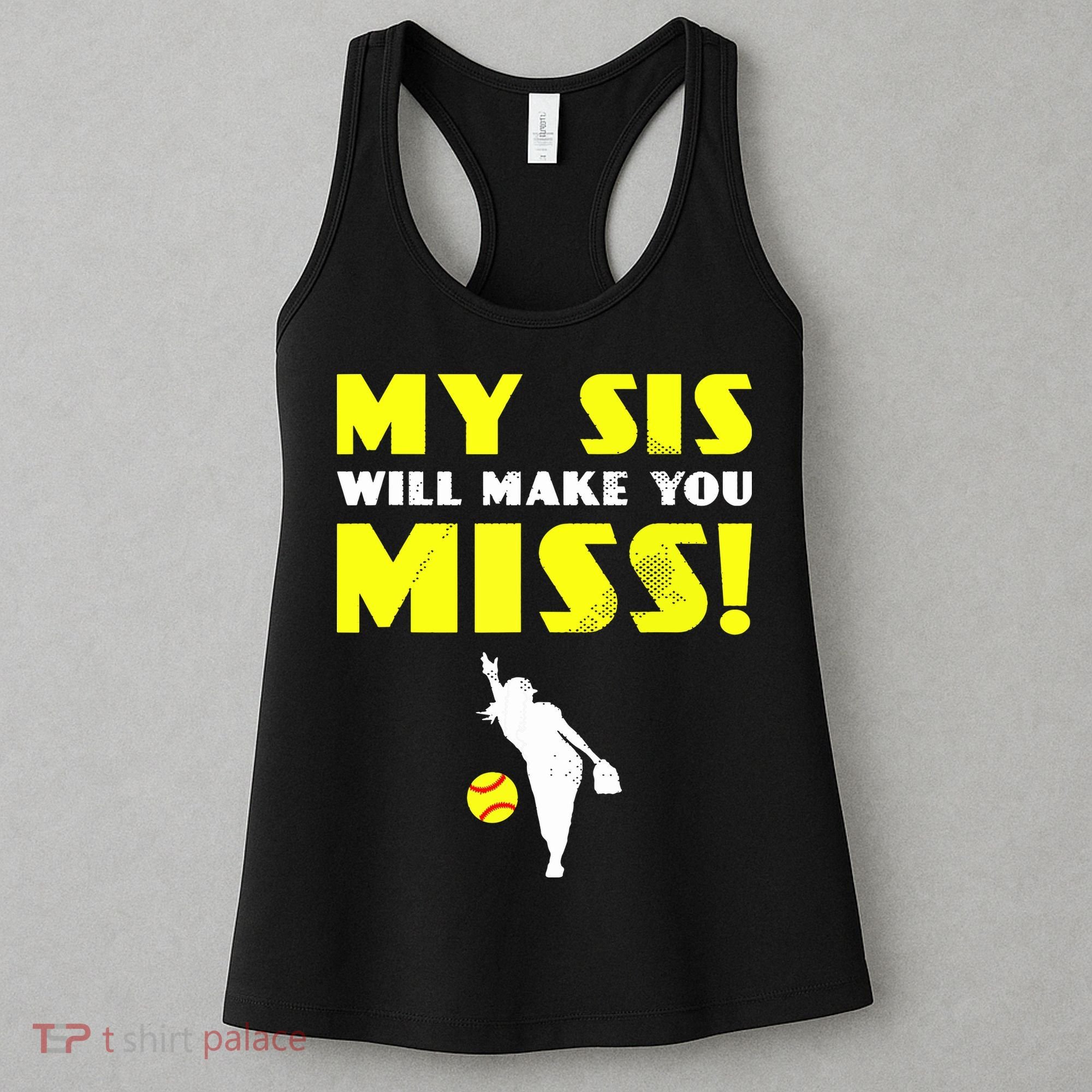 Girl Softball Pitcher Sister Brother Funny Women's Tank Top