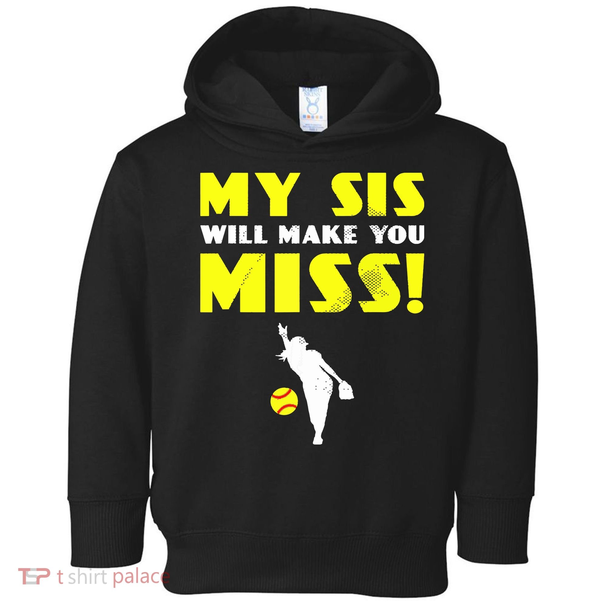 Girl Softball Pitcher Sister Brother Funny Toddler Hoodie