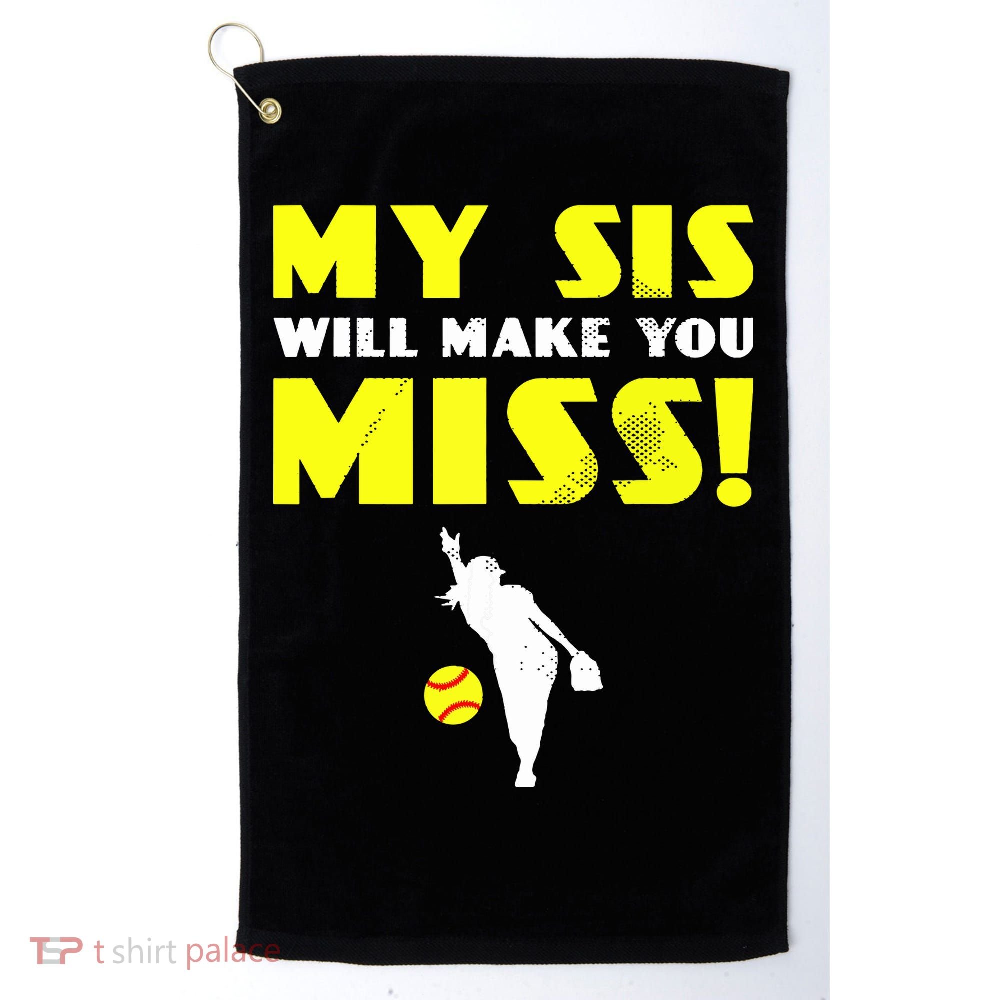 Girl Softball Pitcher Sister Brother Funny Golf Towel