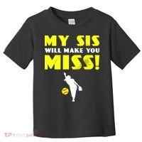 Girl Softball Pitcher Sister Brother Funny Toddler T-Shirt thumb 0