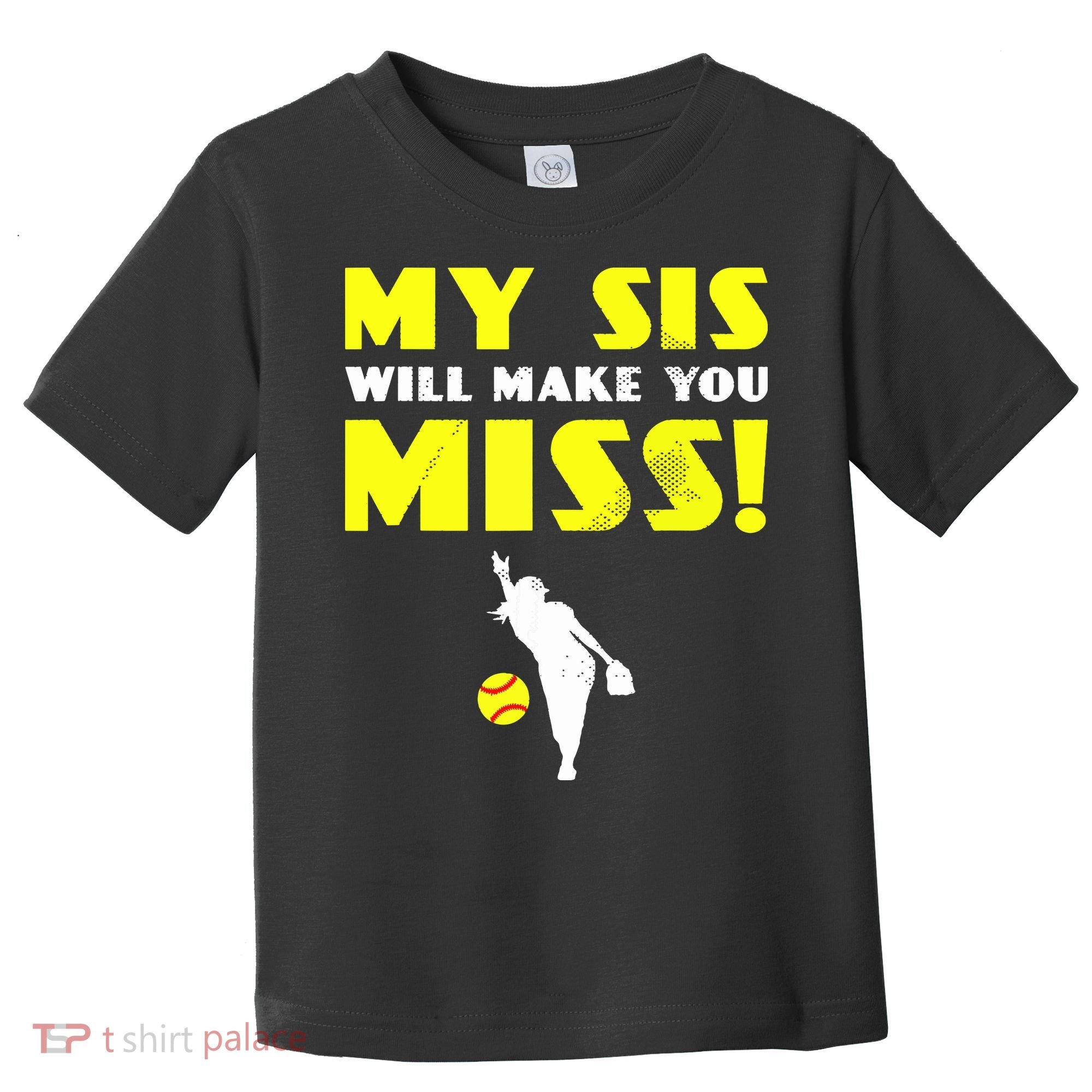 Girl Softball Pitcher Sister Brother Funny Toddler T-Shirt