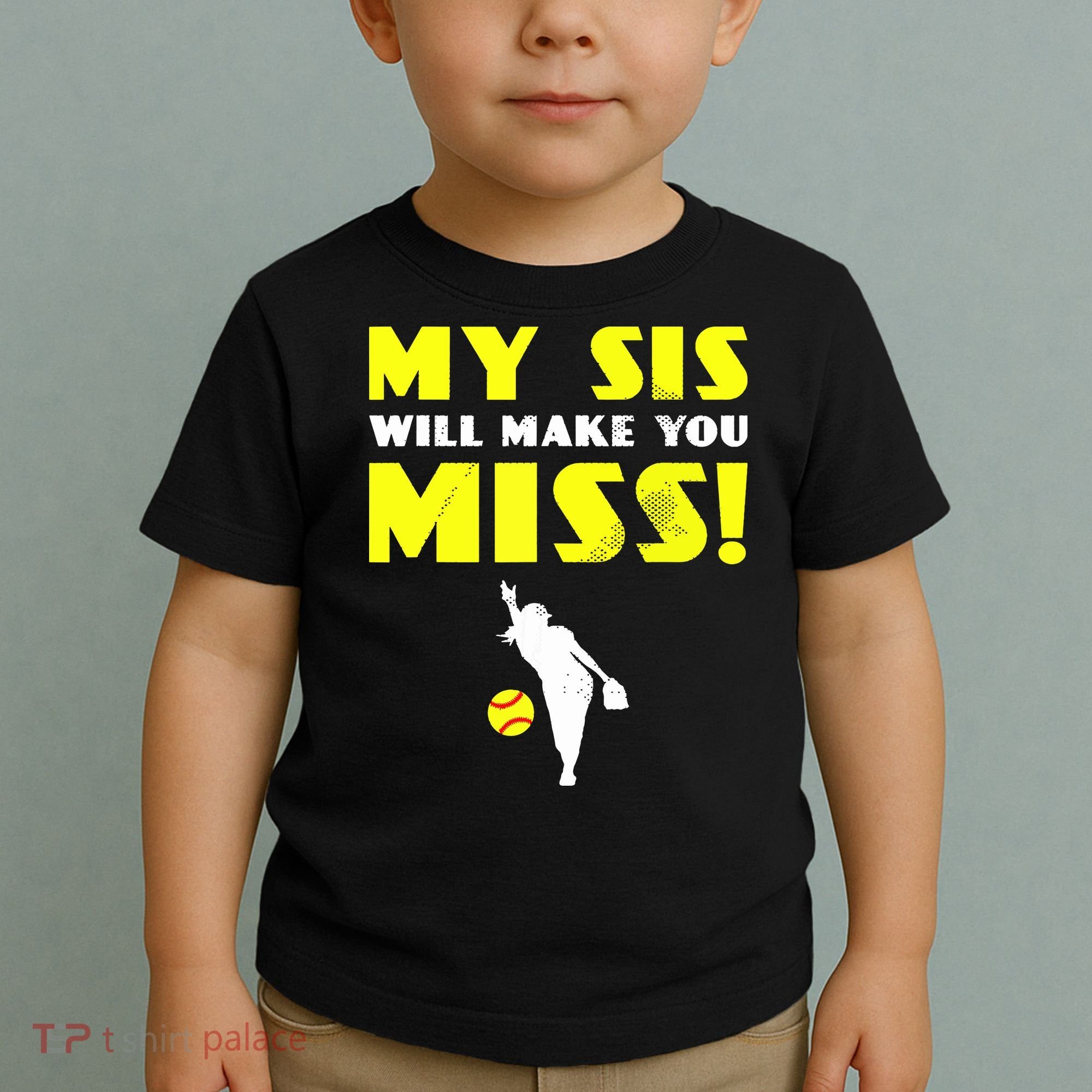 Girl Softball Pitcher Sister Brother Funny Toddler T-Shirt