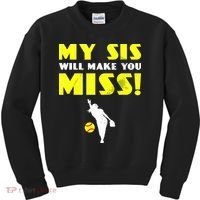 Girl Softball Pitcher Sister Brother Funny Kids Sweatshirt thumb 0