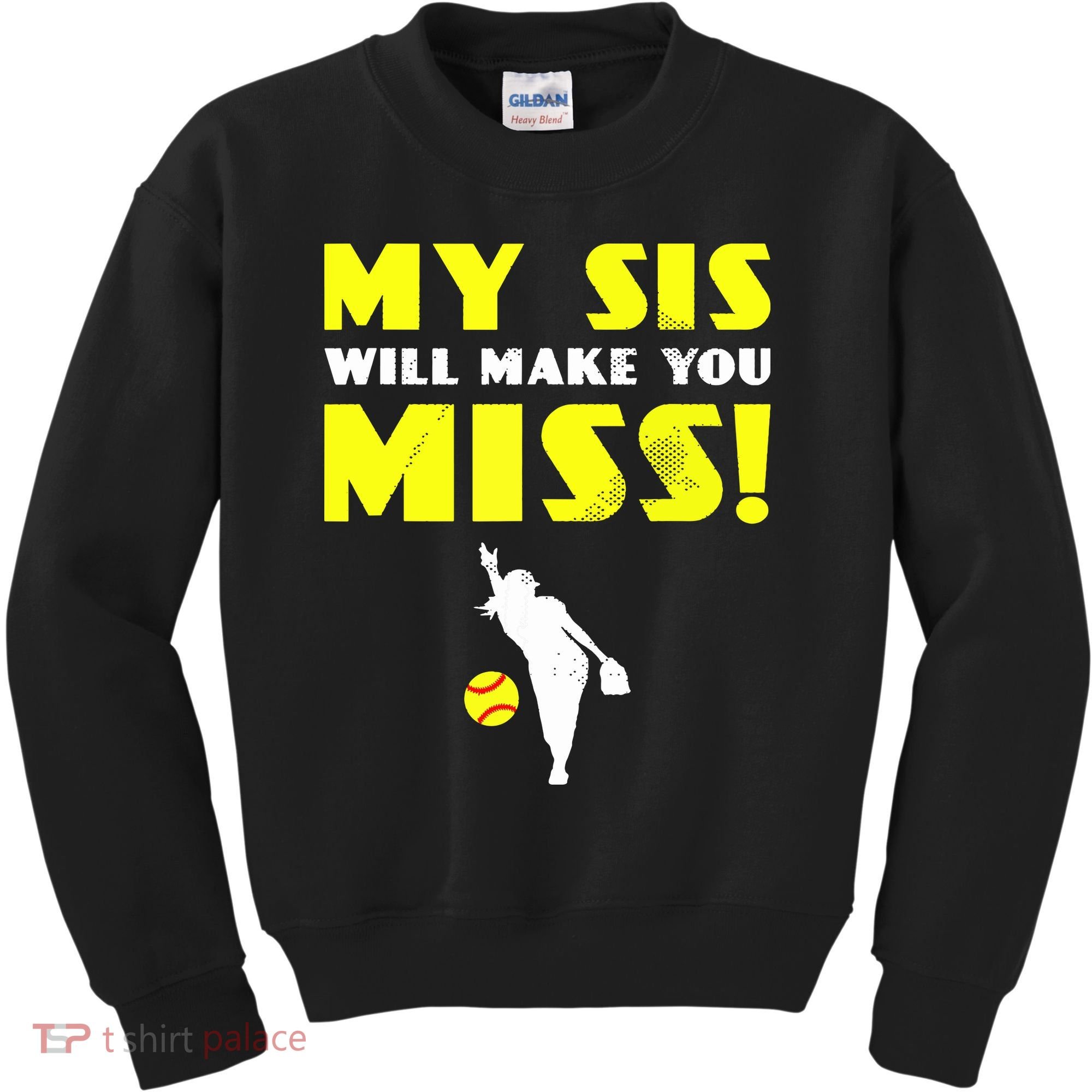 Girl Softball Pitcher Sister Brother Funny Kids Sweatshirt