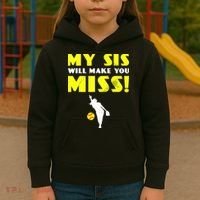 Girl Softball Pitcher Sister Brother Funny Kids Hoodie thumb 3