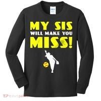 Girl Softball Pitcher Sister Brother Funny Kids Long Sleeve Shirt thumb 0