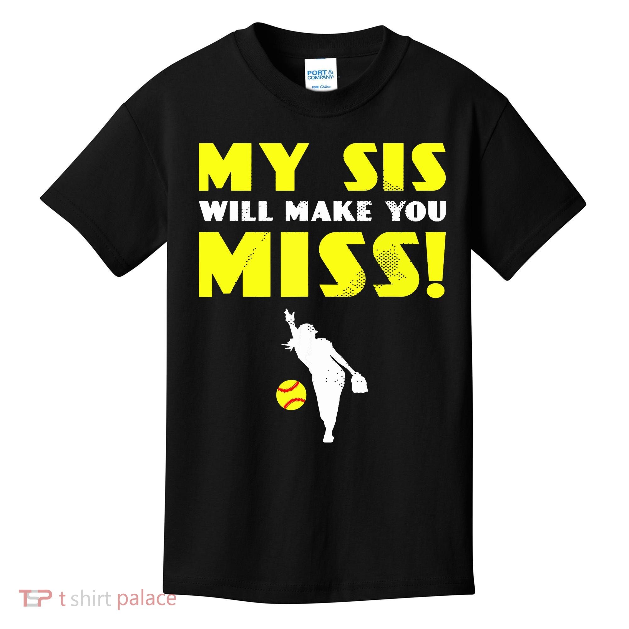 Girl Softball Pitcher Sister Brother Funny Kids T-Shirt