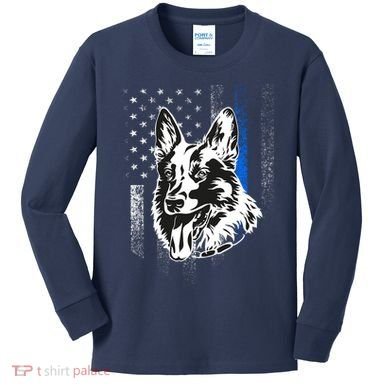 German Shepherd Police Dog Kids Long Sleeve Shirt