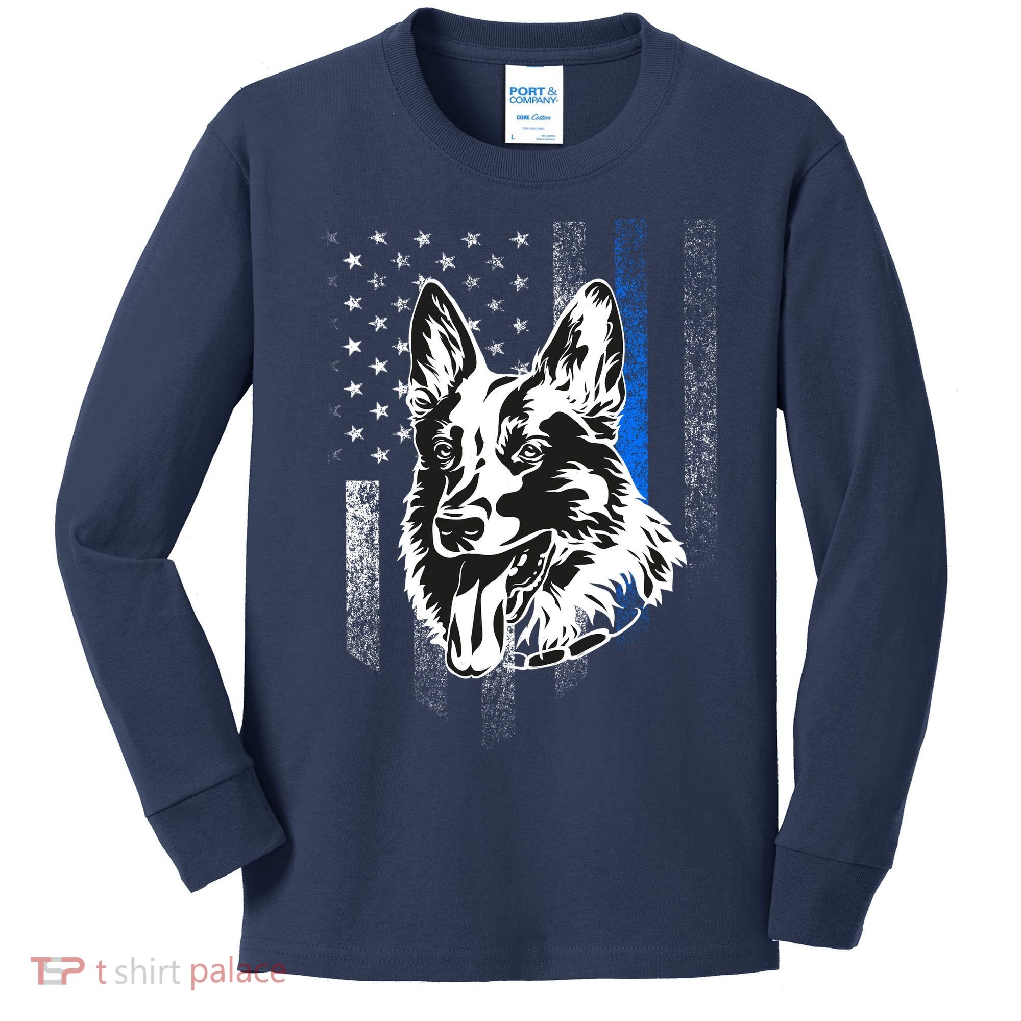 German Shepherd Police Dog Kids Long Sleeve Shirt