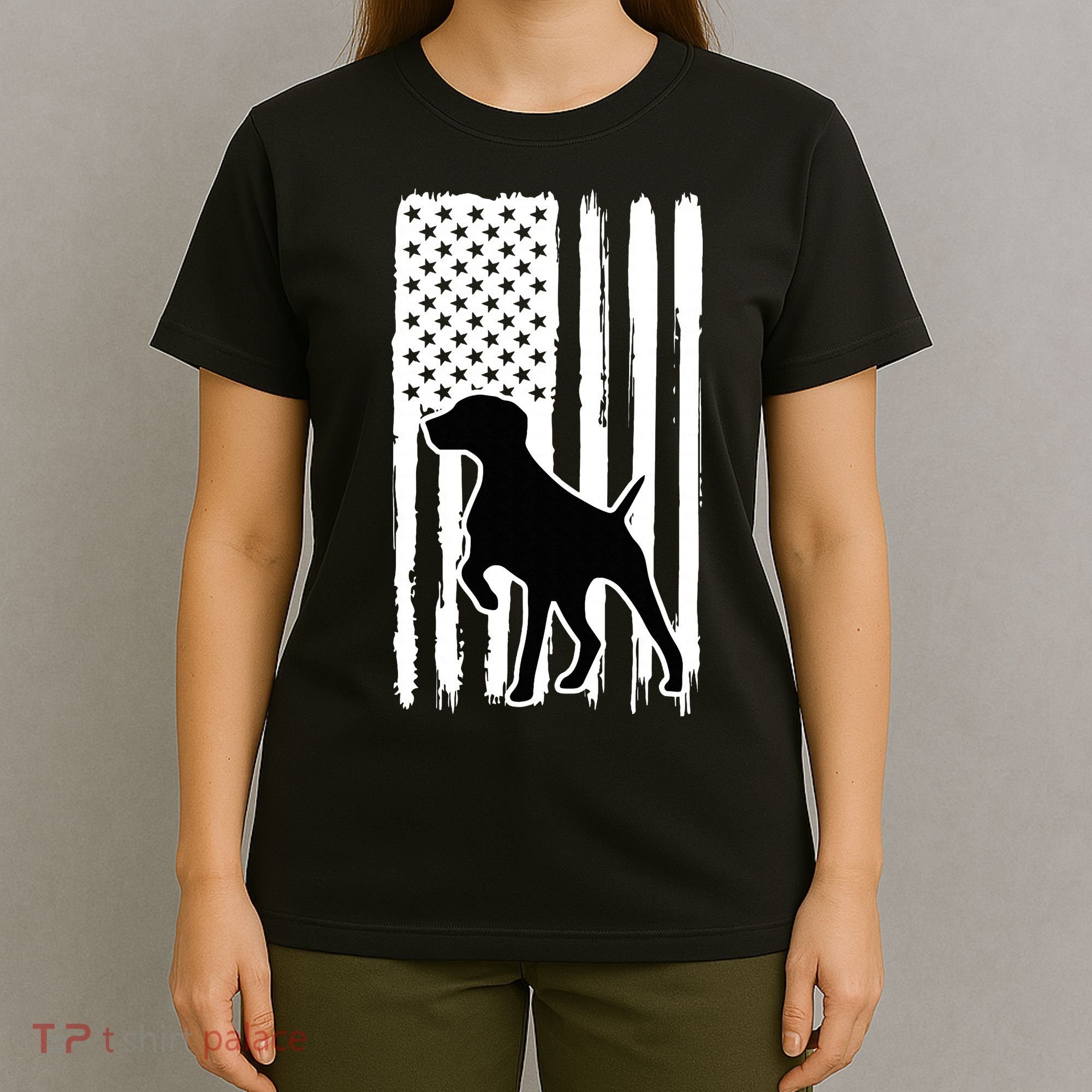 German Shorthaired Pointer American Flag USA Patriot T-Shirt