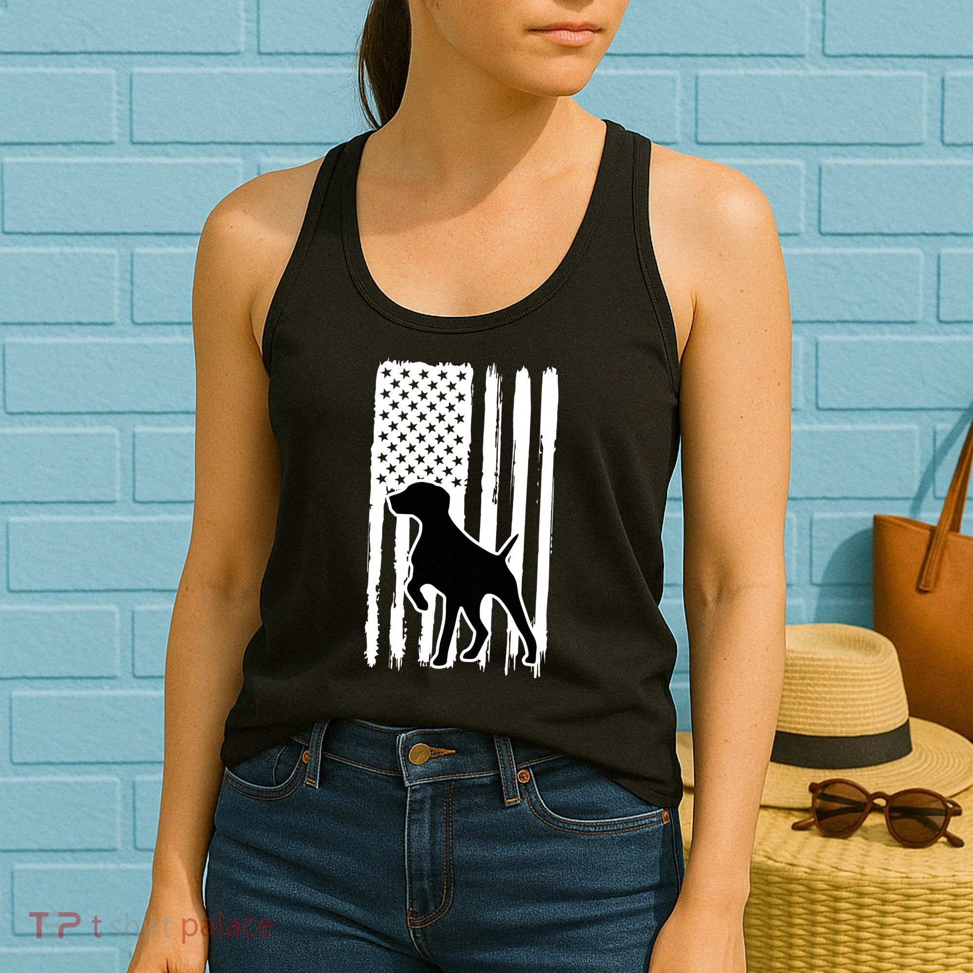 German Shorthaired Pointer American Flag USA Patriot Women's Tank Top