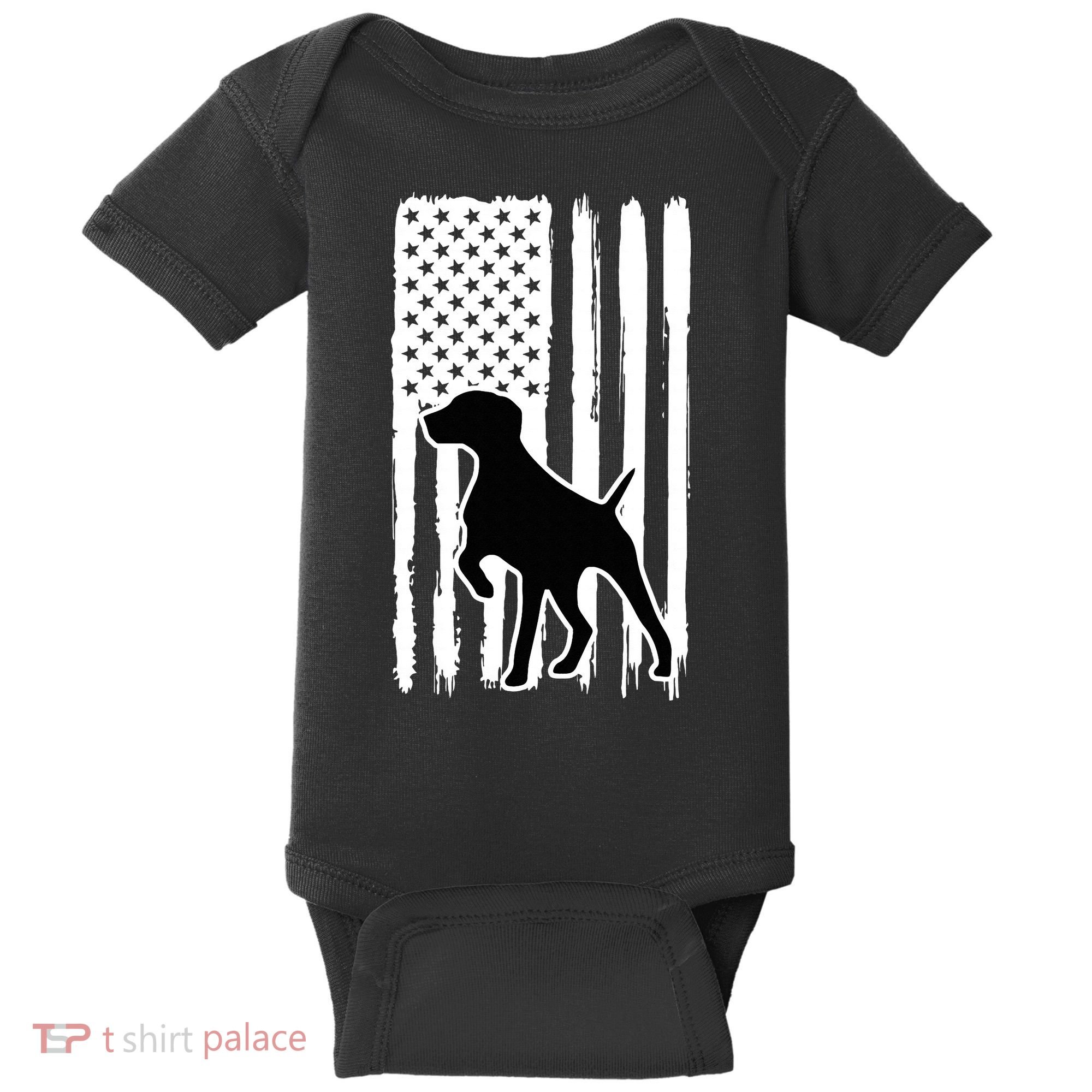 German Shorthaired Pointer American Flag USA Patriot Baby Bodysuit