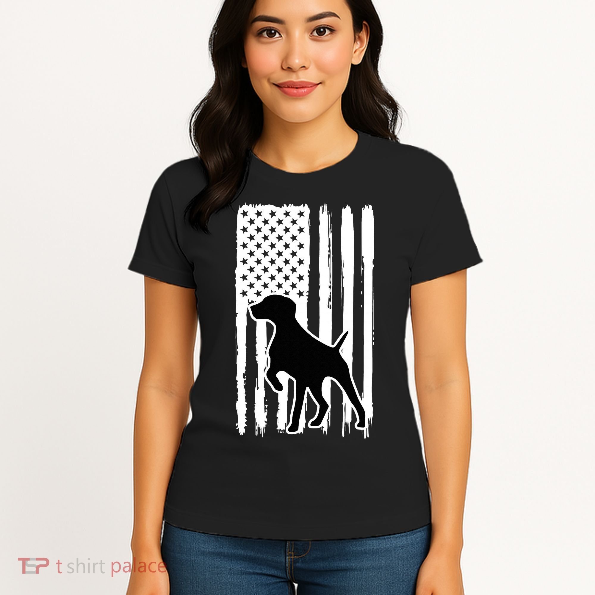 German Shorthaired Pointer American Flag USA Patriot Women's T-Shirt