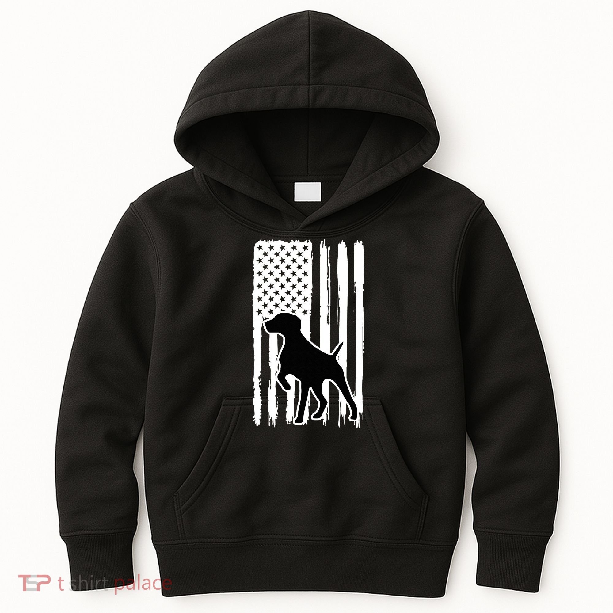 German Shorthaired Pointer American Flag USA Patriot Kids Hoodie