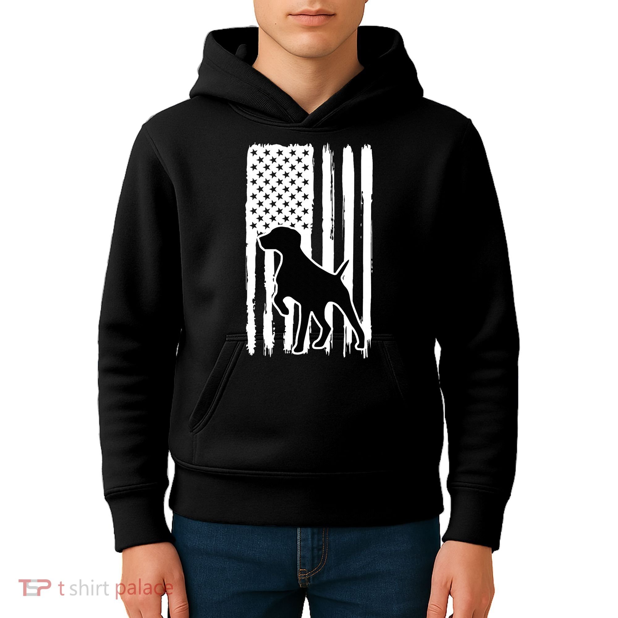German Shorthaired Pointer American Flag USA Patriot Kids Hoodie