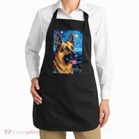 German Shepherd Painting Art Starry Night Sky Dog Van Gogh Apron thumb 2
