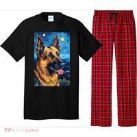 German Shepherd Painting Art Starry Night Sky Dog Van Gogh Pajama Set thumb 0