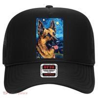 German Shepherd Painting Art Starry Night Sky Dog Van Gogh Hat thumb 0