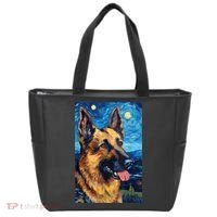German Shepherd Painting Art Starry Night Sky Dog Van Gogh Tote Bag thumb 0