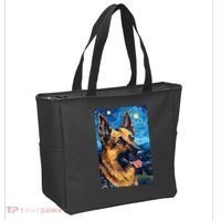 German Shepherd Painting Art Starry Night Sky Dog Van Gogh Tote Bag thumb 2