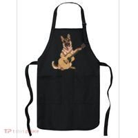German Shepherd playing the acoustic guitar Apron thumb 0
