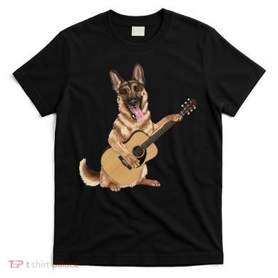 German Shepherd playing the acoustic guitar T-Shirt