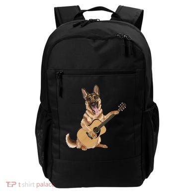German Shepherd playing the acoustic guitar Backpack