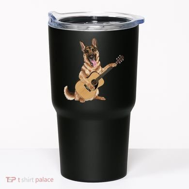 German Shepherd playing the acoustic guitar Tumbler