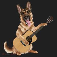 German Shepherd playing the acoustic guitar Tumbler thumb 3