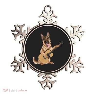 German Shepherd playing the acoustic guitar Ornament